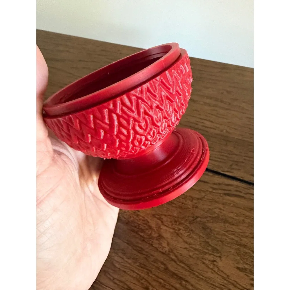 Owl Fairy Lamp Red 3D Printed Viking Fairy Lamp Style Textured